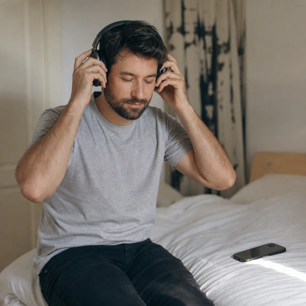 Put the headphones on